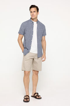 Fifty Outlet Camisa sport de manga corta de cuadros.   Azul