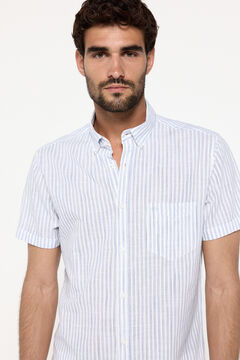 Fifty Outlet Camisa slub rayas Azul