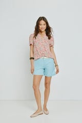Milano Bermudas lisas con cintur&oacute;n Azul
