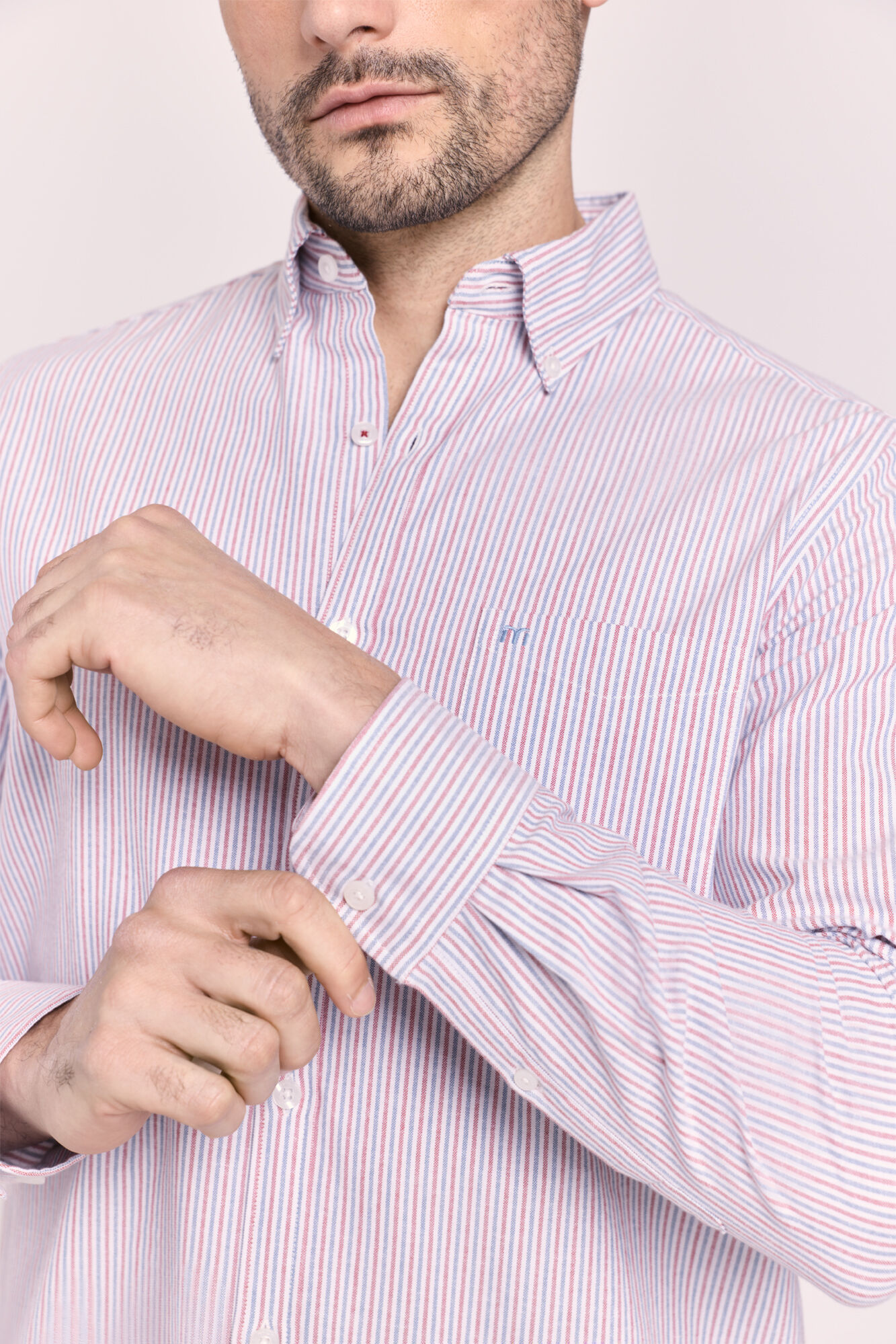 Milano Camisa rayas manga larga Vino