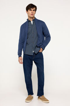 Fifty Outlet Chaqueta Punto Cremallera Azul Oscuro