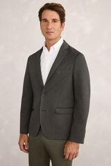 Fifty Outlet Blazer de punto entallada Gris Oscuro