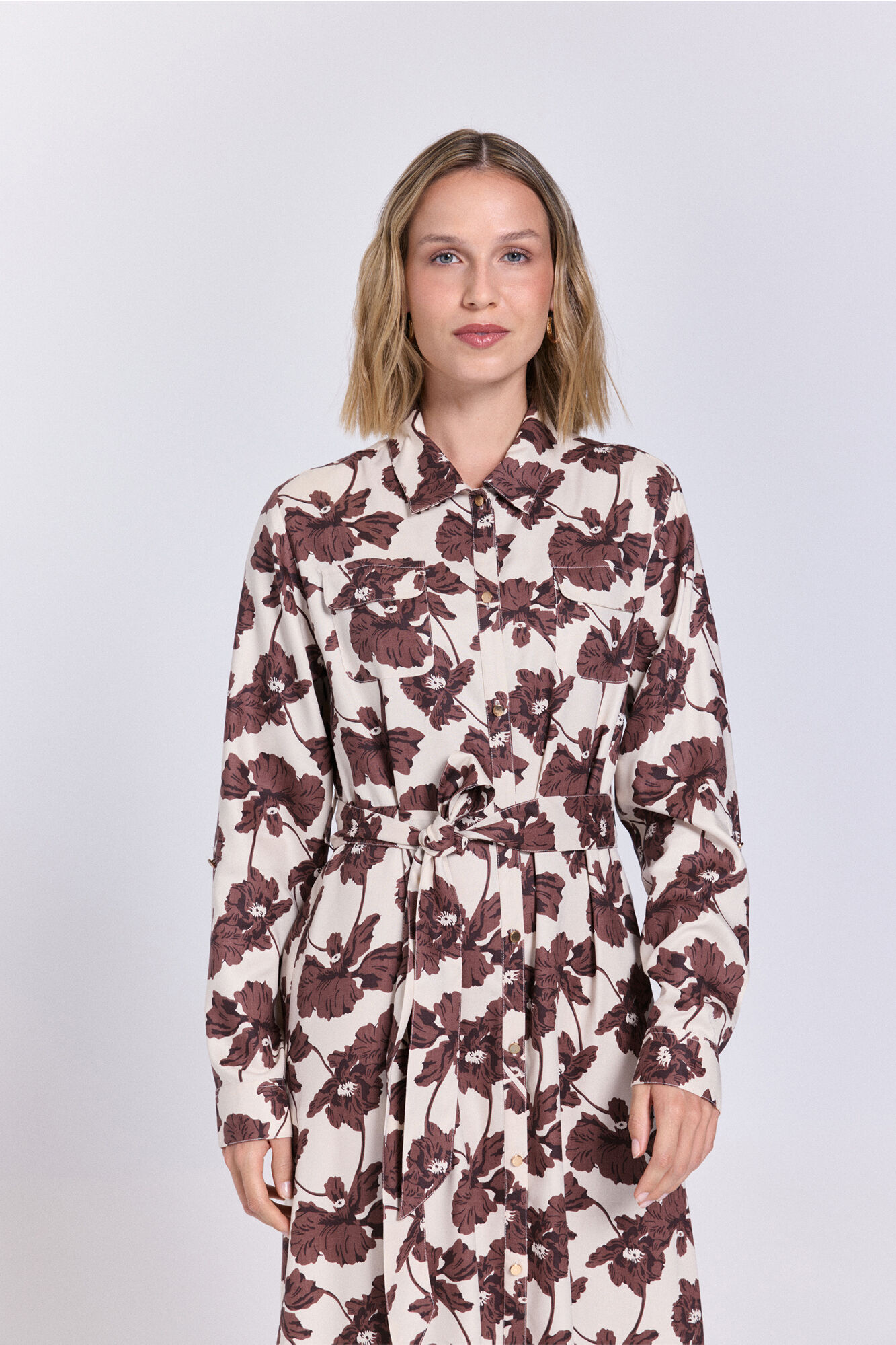 Milano Tejido de camisa midi Beige