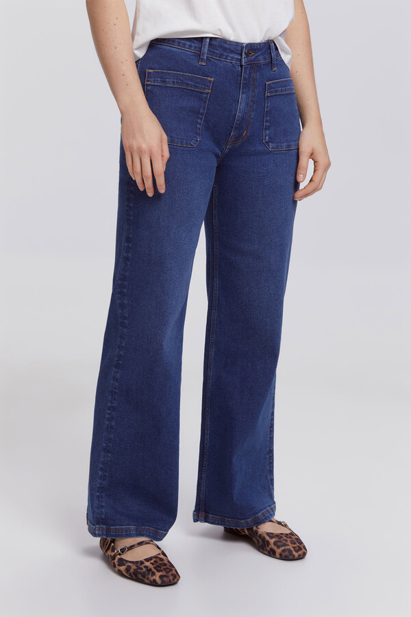 Milano Pantalón denim pierna ancha Navy