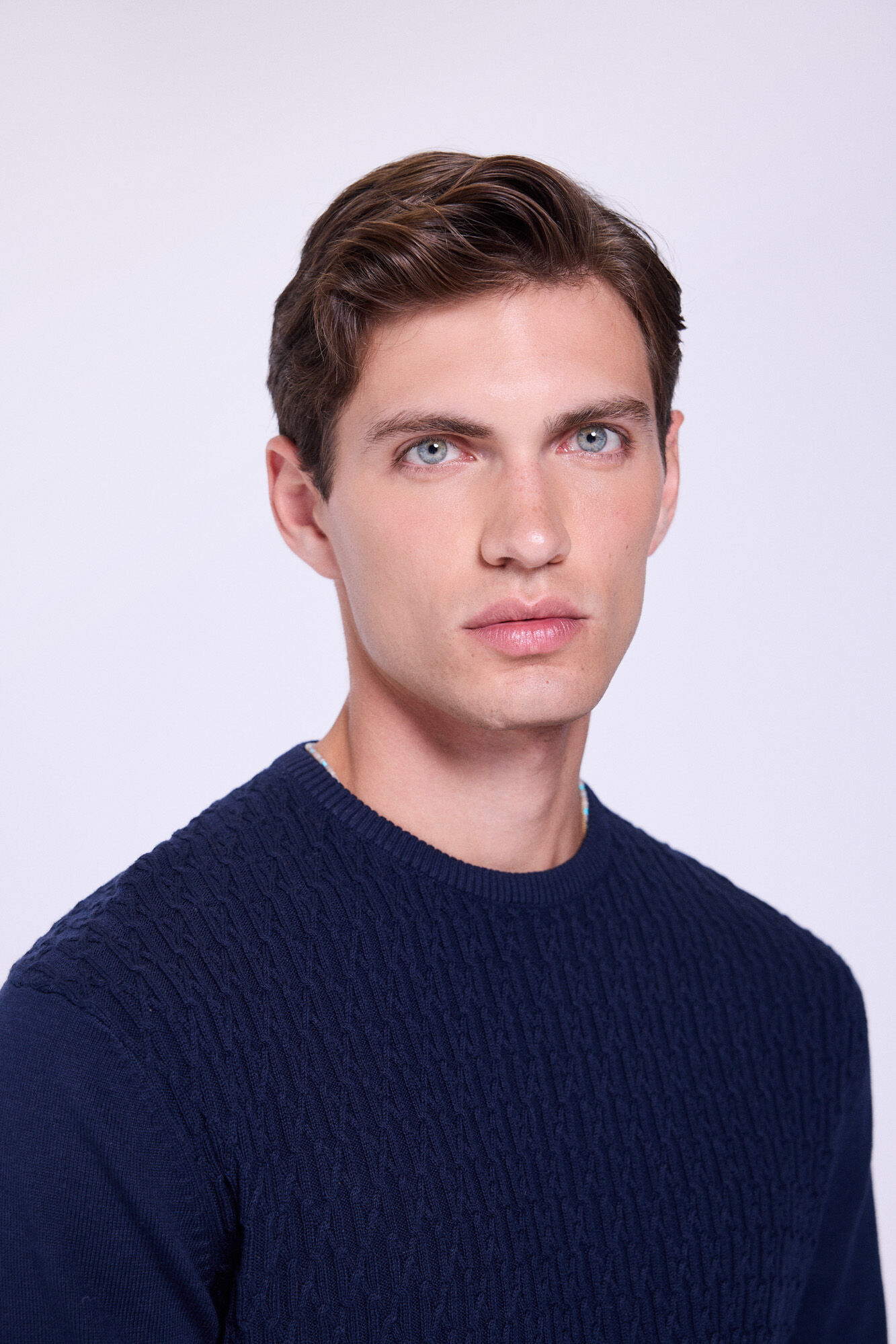 Milano Jersey de cuello redondo estructurado Navy