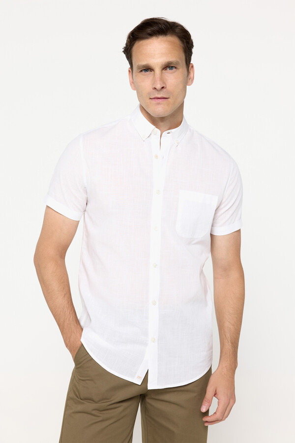Milano Camisa slub rayas Blanco