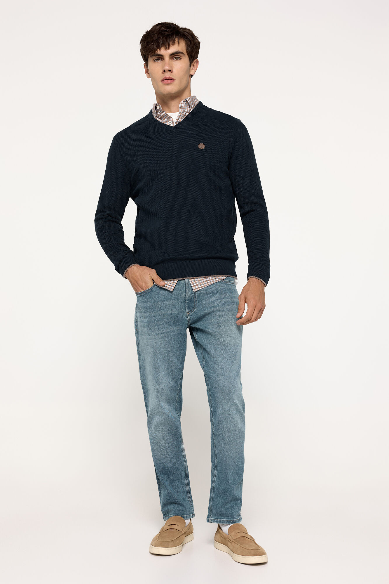Milano Jersey Microestructura cuello pico