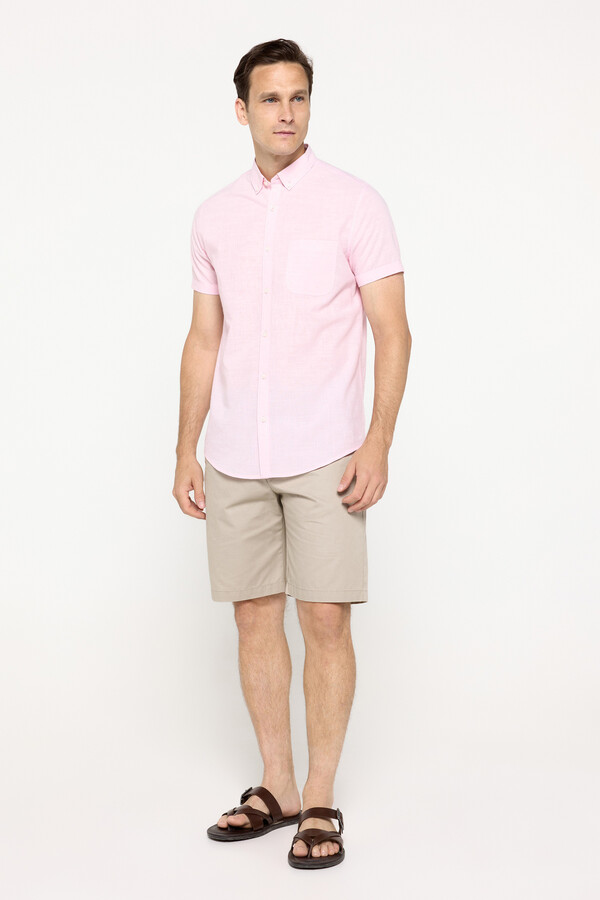 Milano Camisa slub rayas Rosa