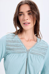 Fifty Outlet playera combinada de manga larga Azul