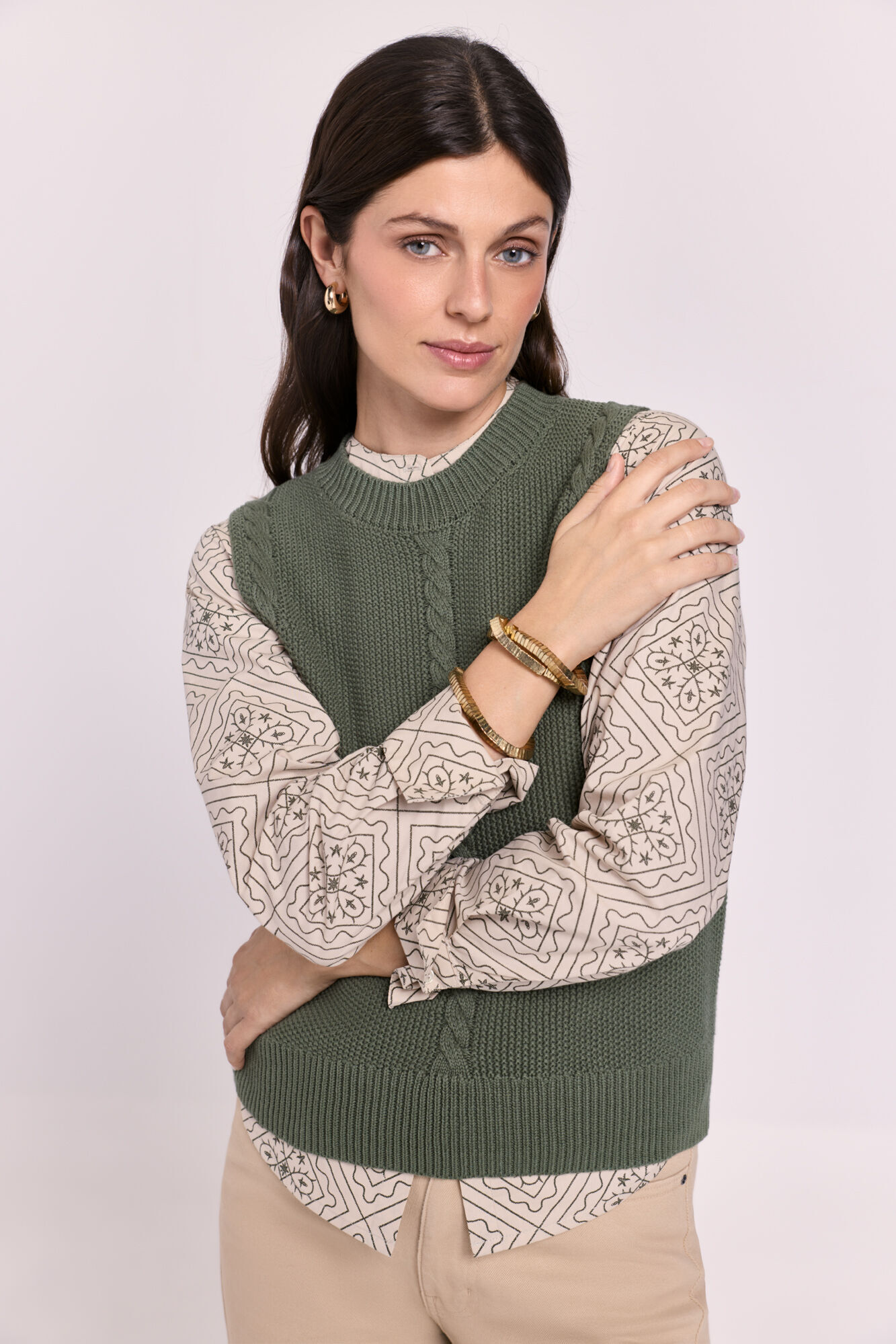 Milano Chaleco de tejido con detalle trenzado