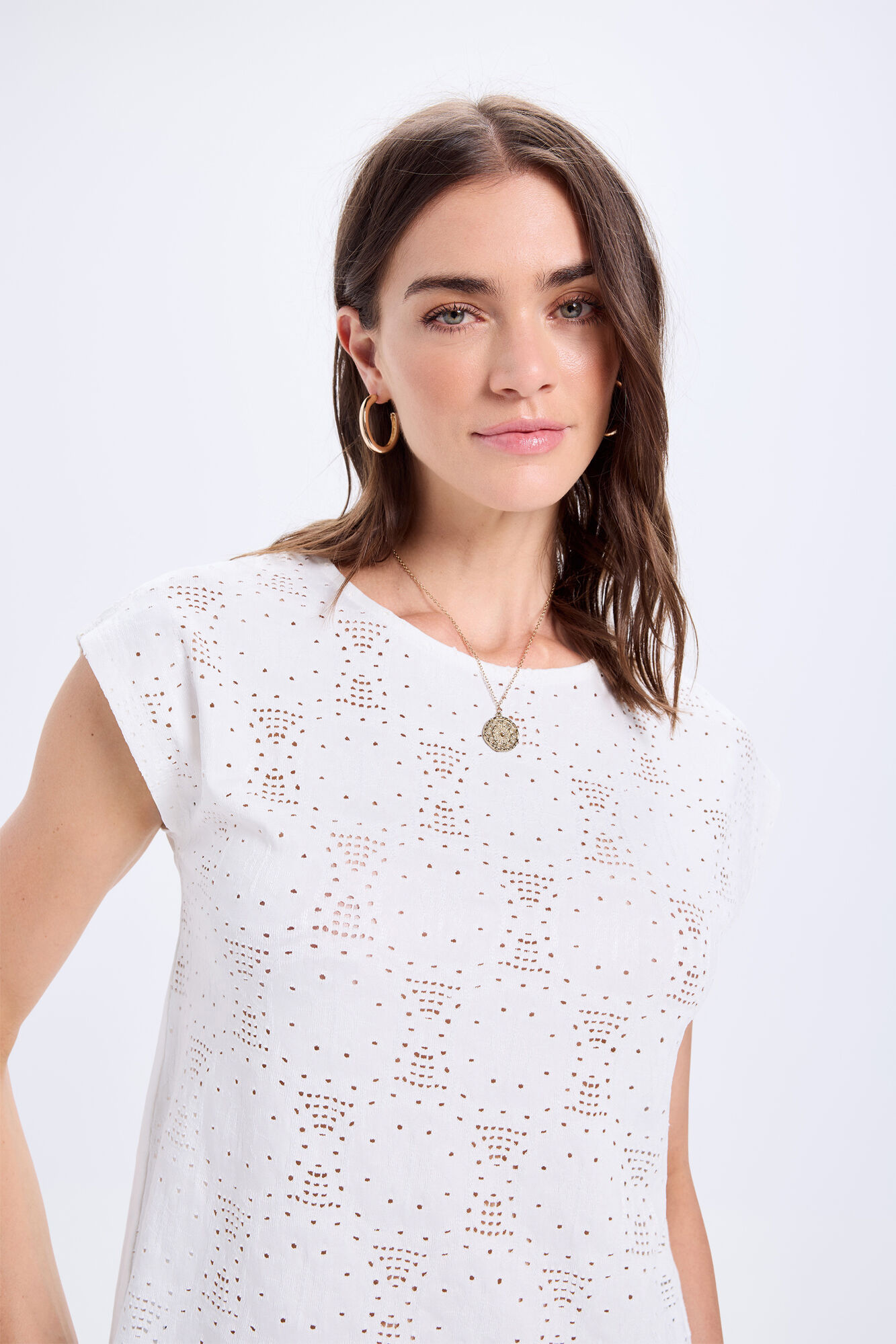 Milano Playera con parte delantera de jacquard bimaterial