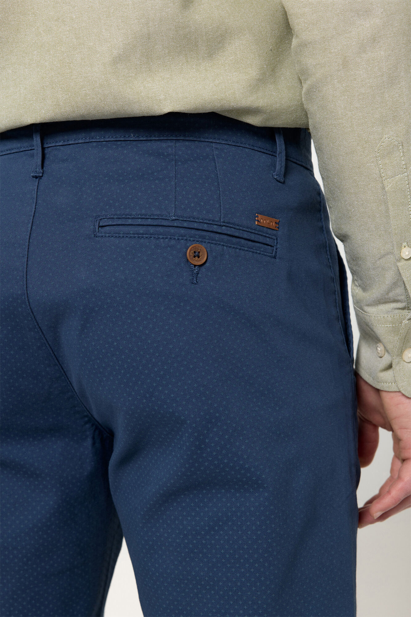 Milano Pantal&oacute;n Chino Falsa Estructura Azul