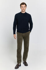 Milano Jersey de cuello redondo ajustado regular Navy