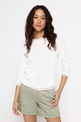 Fifty Outlet Suéter algodón detalle lurex Blanco
