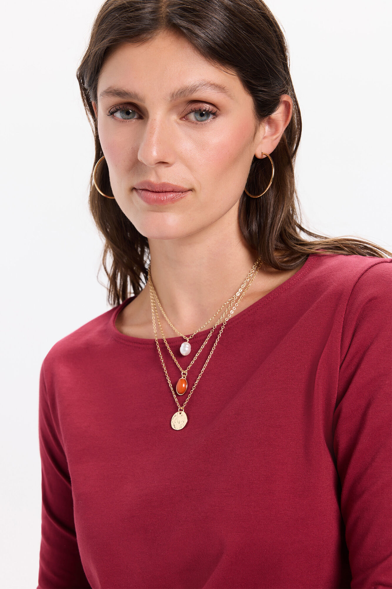 Milano Playera de algod&oacute;n con mangas francesas