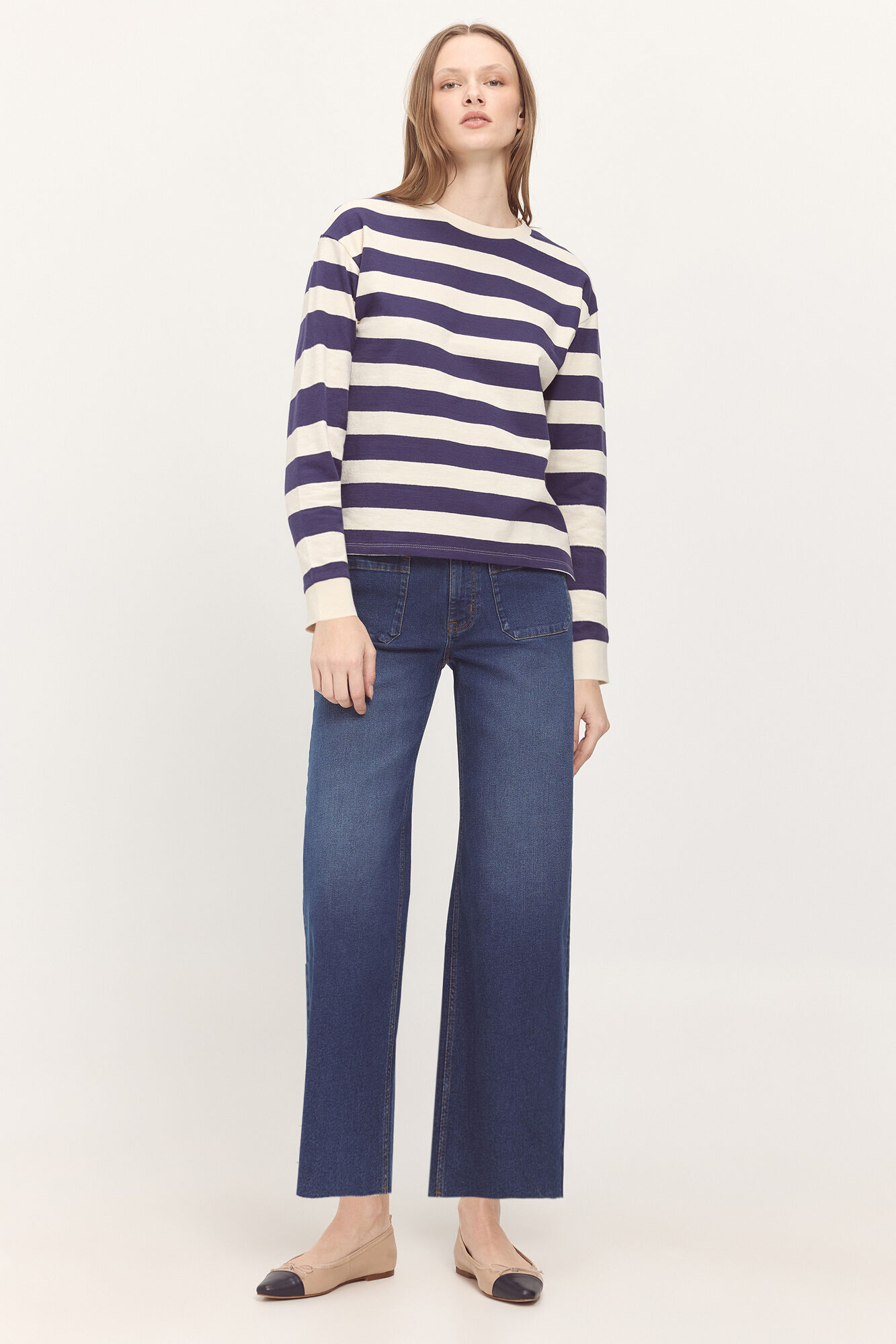 Milano Camiseta heavy cotton de rayas tipo sudadera