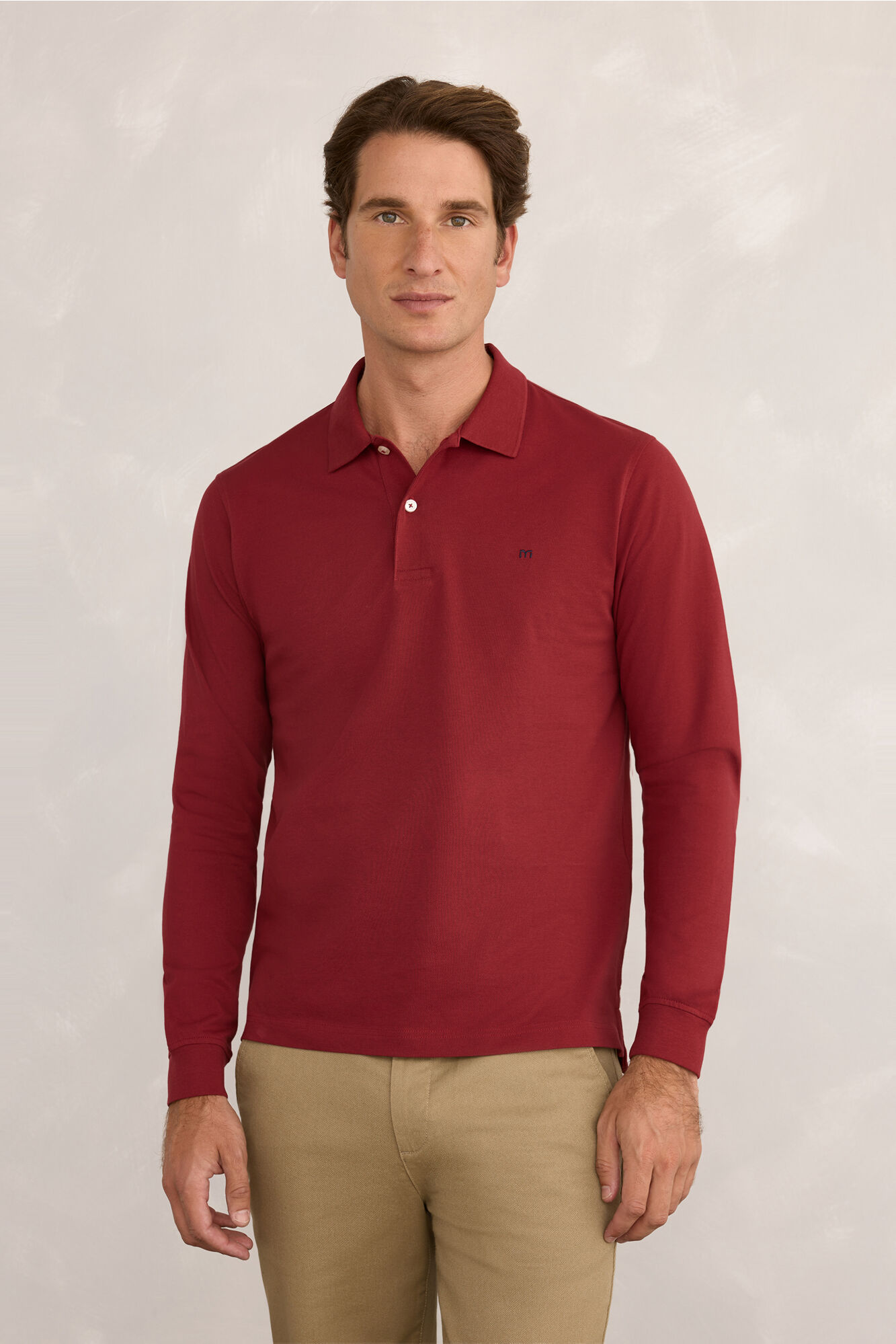 Milano Polo de rugby de manga larga Granate