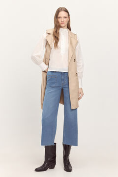Fifty Outlet Blusa voile volante. Blanco