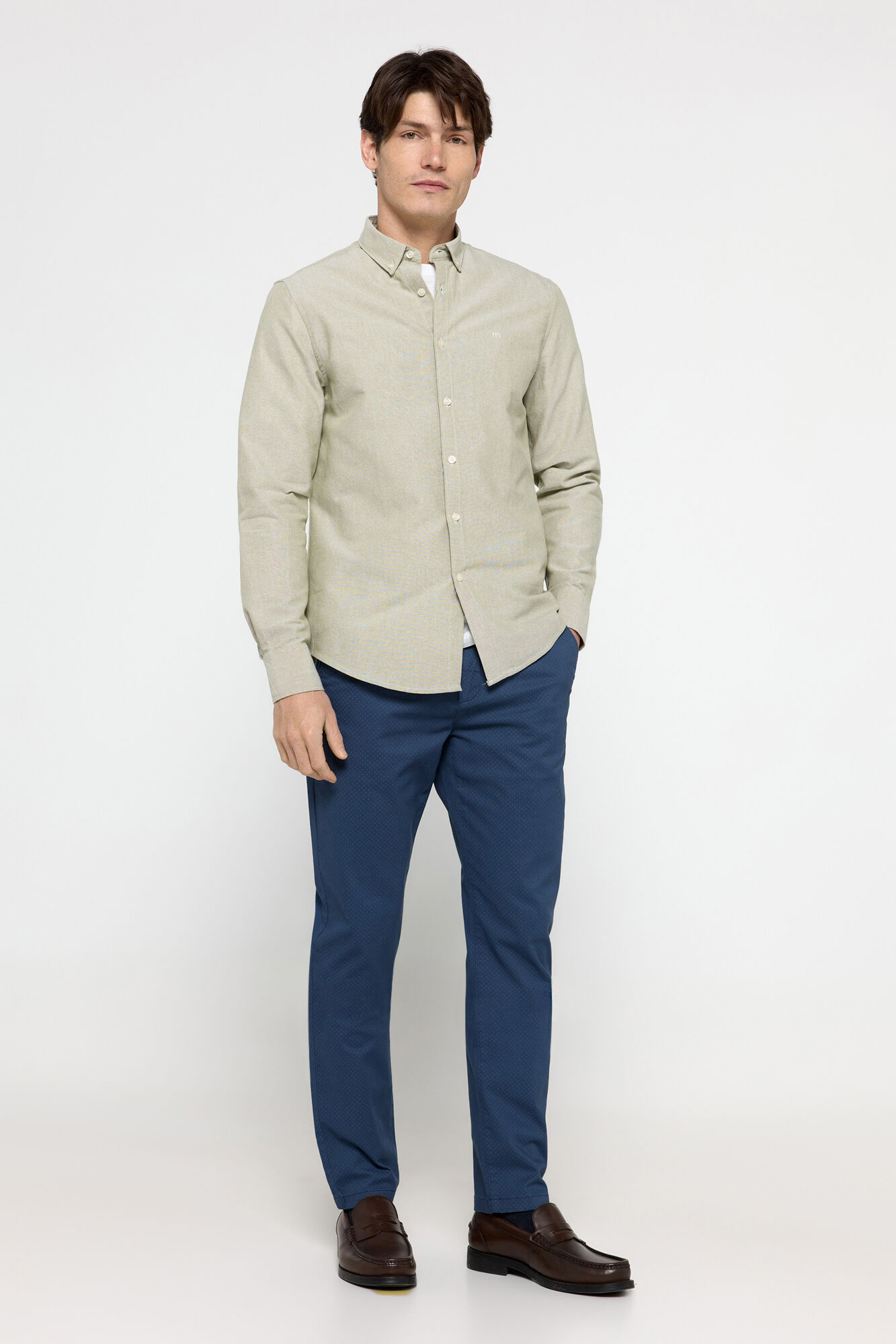 Milano Camisa Oxford Lisa Kaki Oscuro