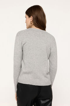 Fifty Outlet Chaqueta de punto tacto suave botones en el delantero Gris Oscuro