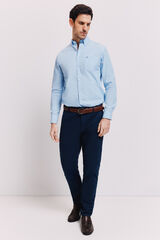 Milano Camisa lisa manga larga Azul Claro