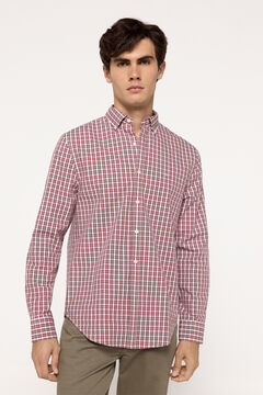Fifty Outlet Camisa Popelín Cuadros Granate