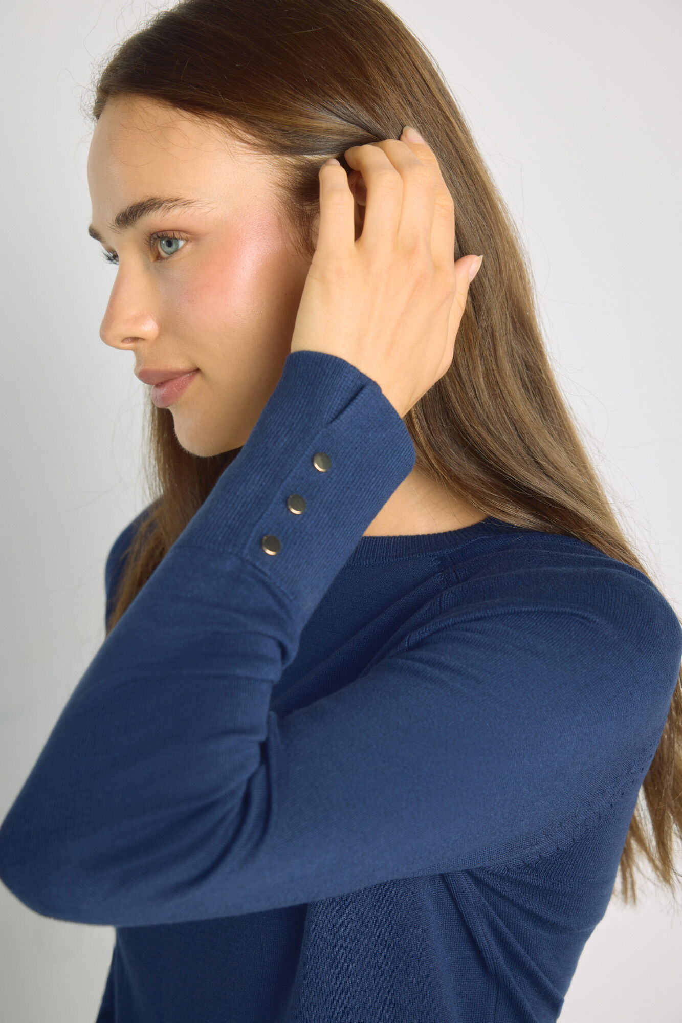 Milano Su&eacute;ter cuello redondo Navy