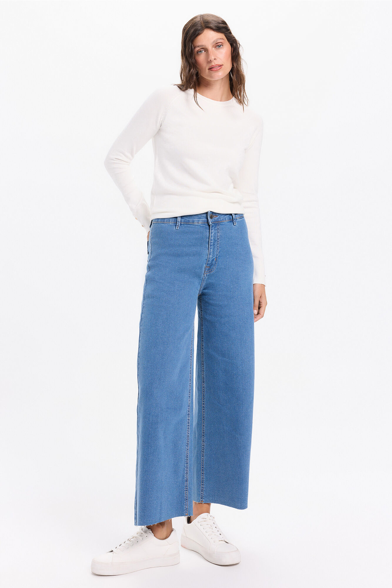 Milano Jersey liso b&aacute;sico de tejido Blanco