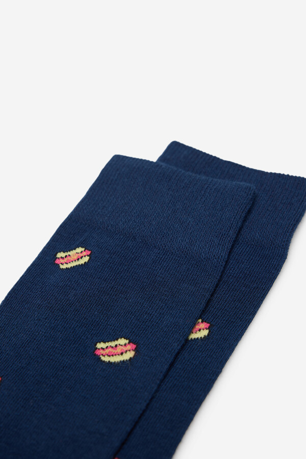 Milano Calcetines media caña print hot dogs Navy