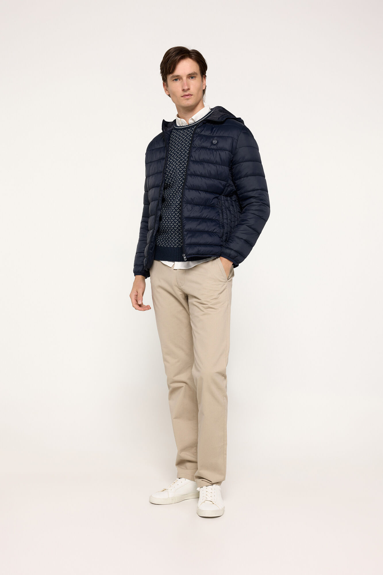 Milano Chaqueta Acolchada Capucha Azul Oscuro