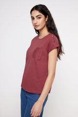 Fifty Outlet Camiseta botones hombro Vino