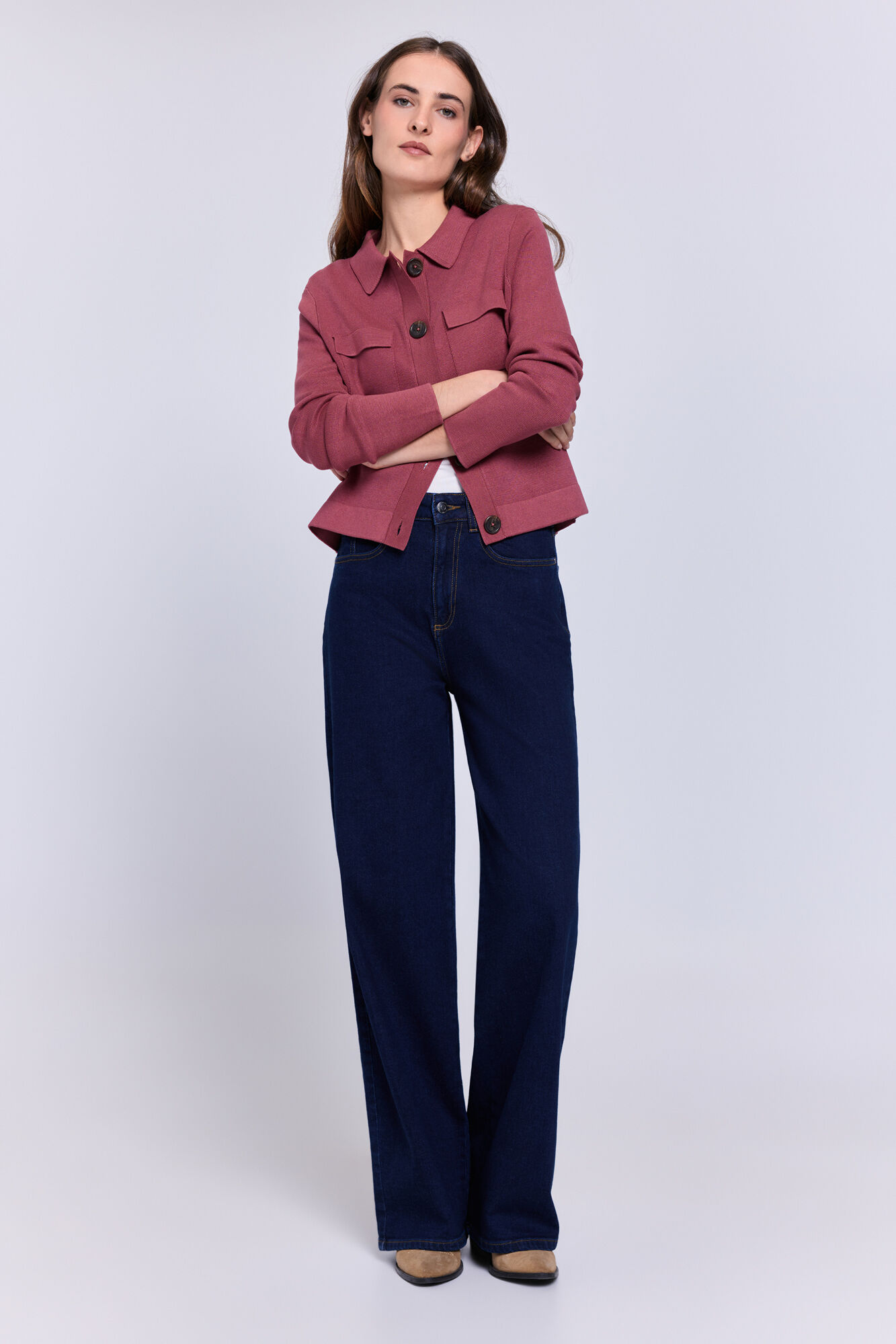 Milano C&aacute;rdigan grueso con bolsillos