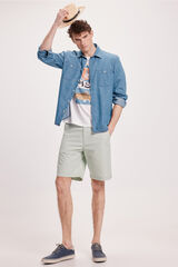 Milano Bermuda B&aacute;sica Lisa Kaki Claro