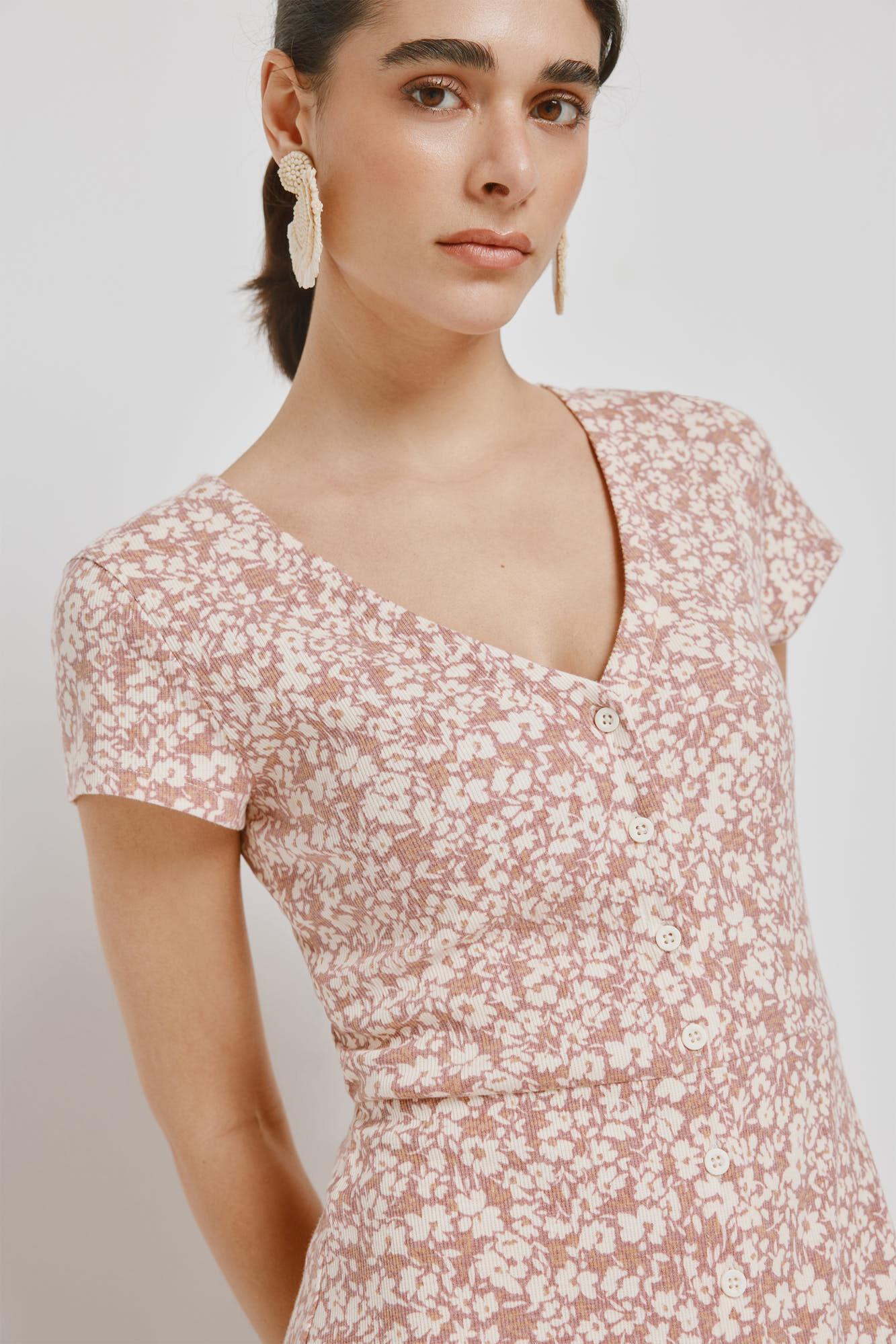 Milano Vestido escote en pico Vino