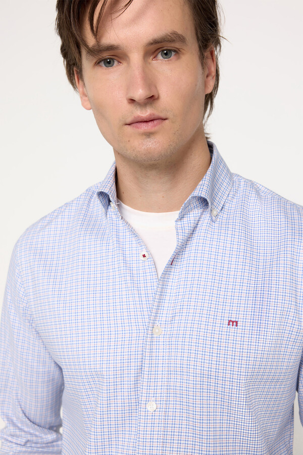 Milano Camisa Stretch Rayas Azul