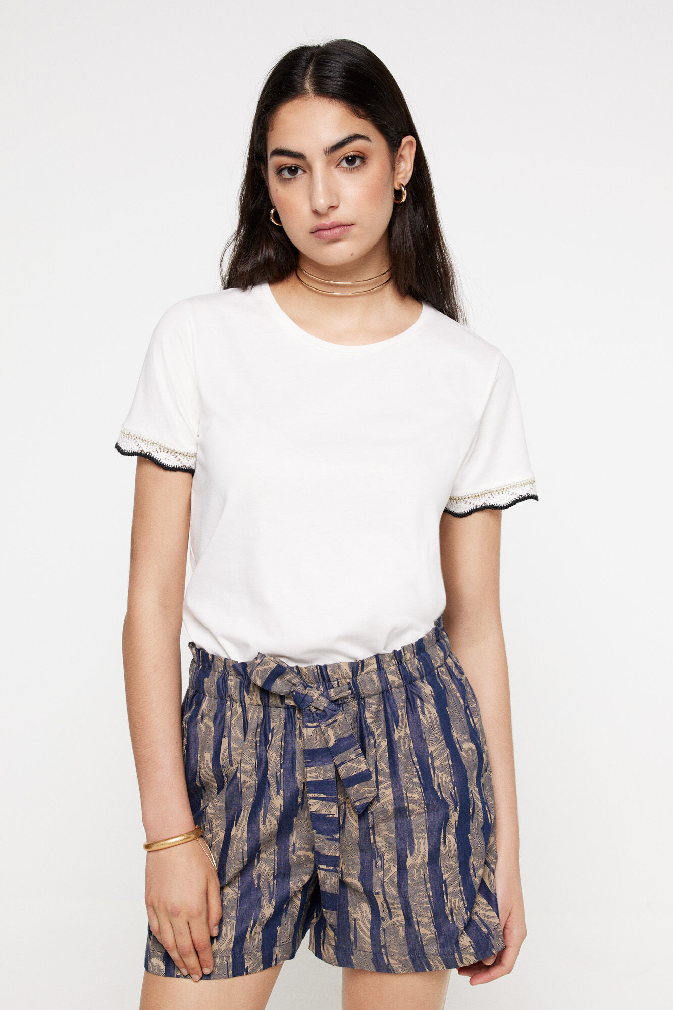 Milano Playera fornitura crochet manga