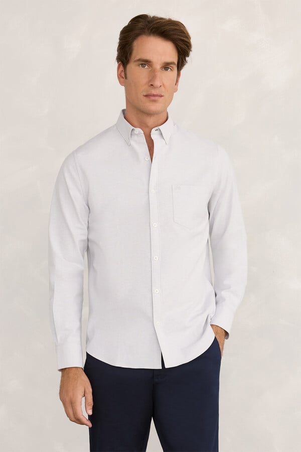 Milano Camisa deportiva Oxford Gris Claro