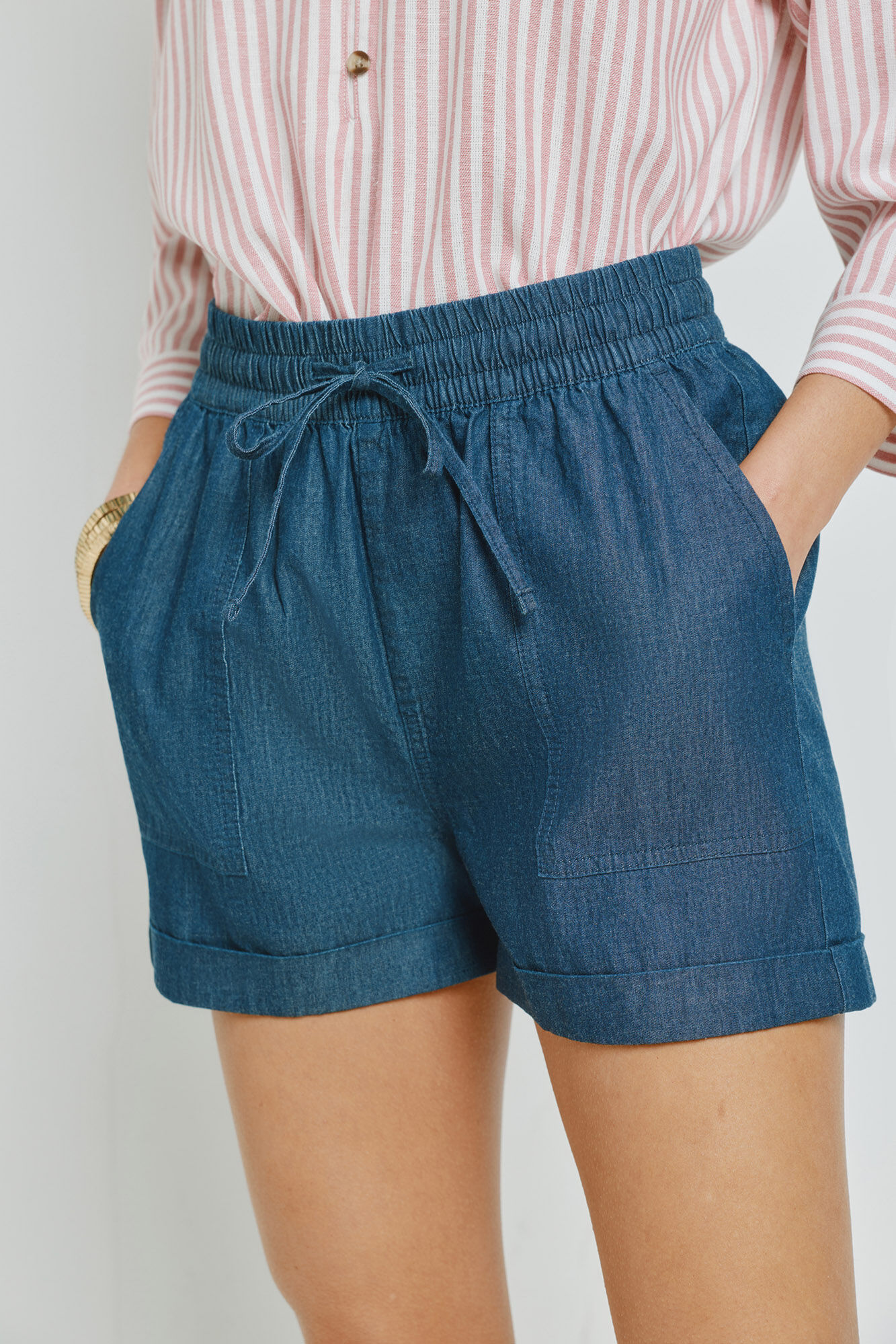 Milano Bermuda de mezclilla regular fit Navy