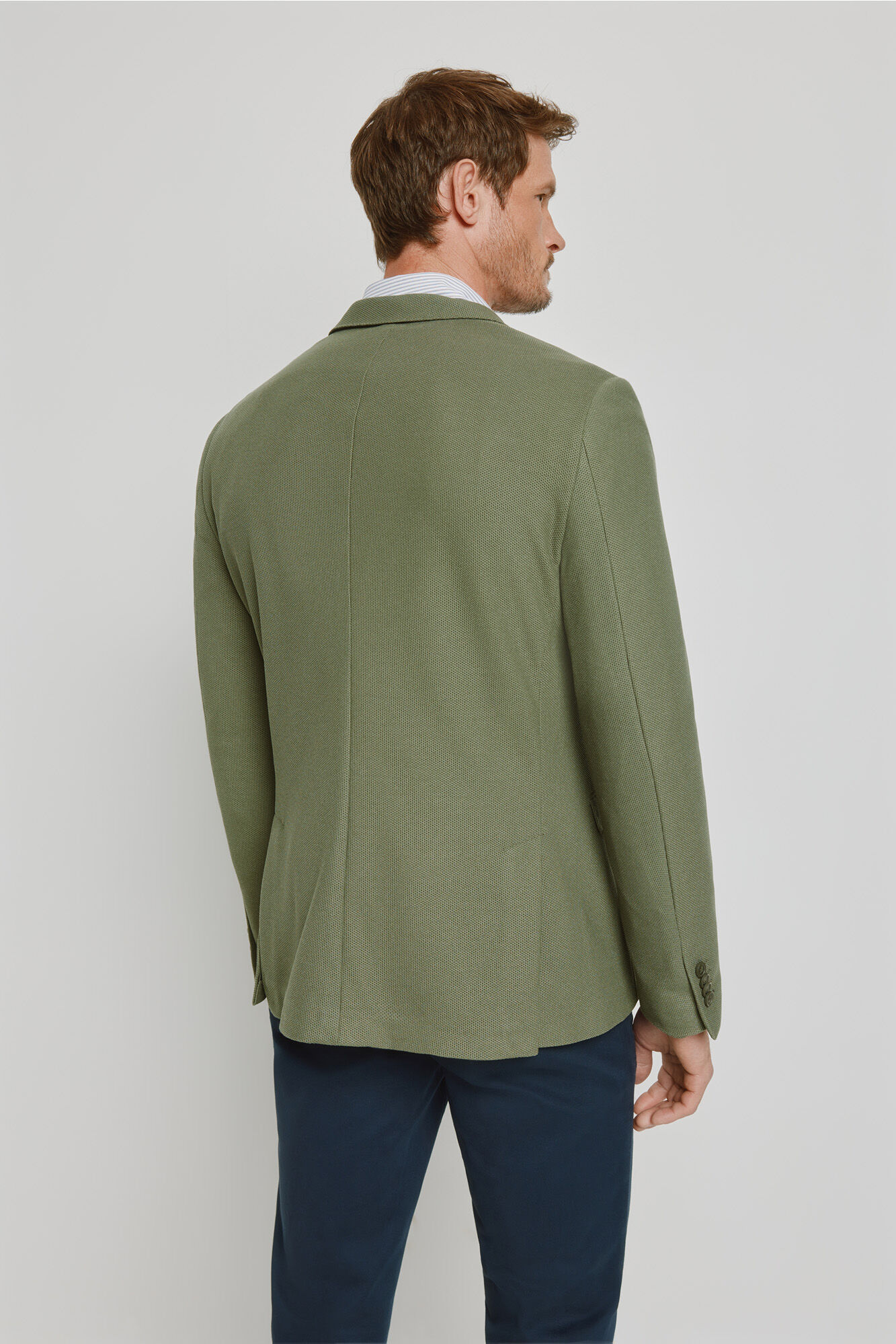 Milano Blazer de punto estructurado Kaki Claro