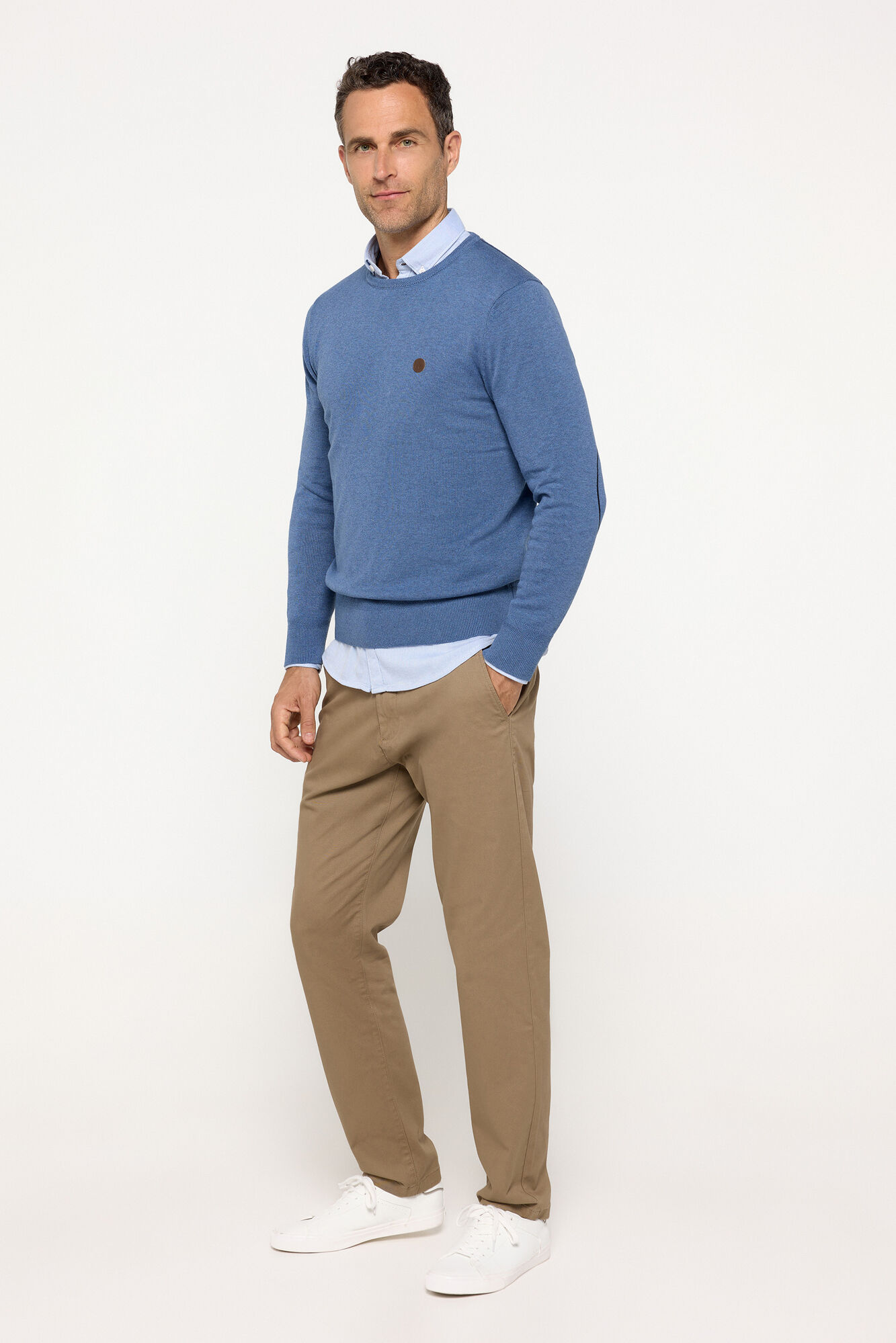 Milano Jersey cuello caja algod&oacute;n Azul