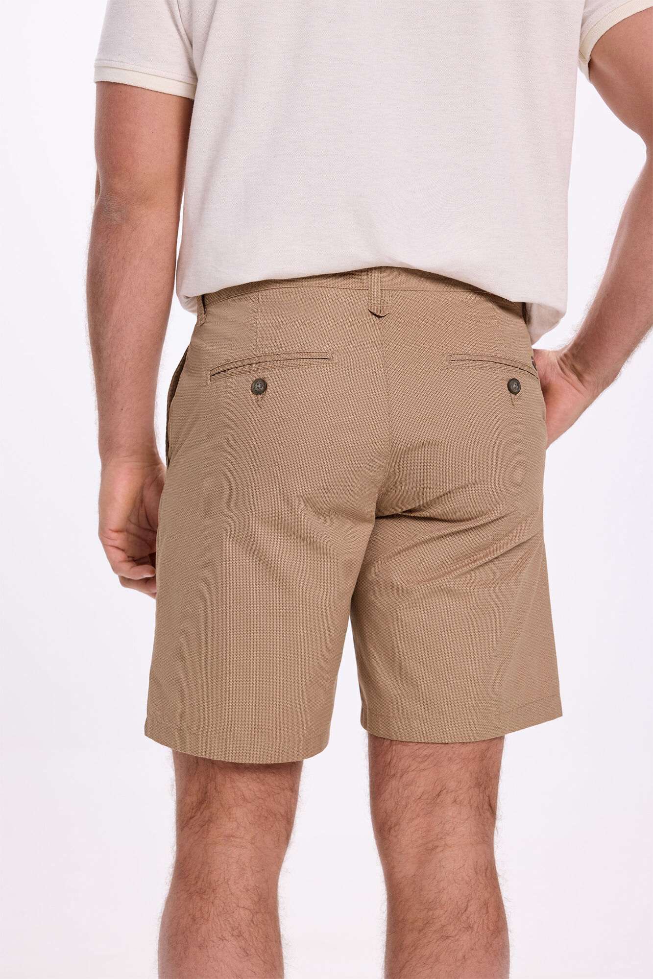 Milano Bermudas de algod&oacute;n con estampado . Beige/Camel