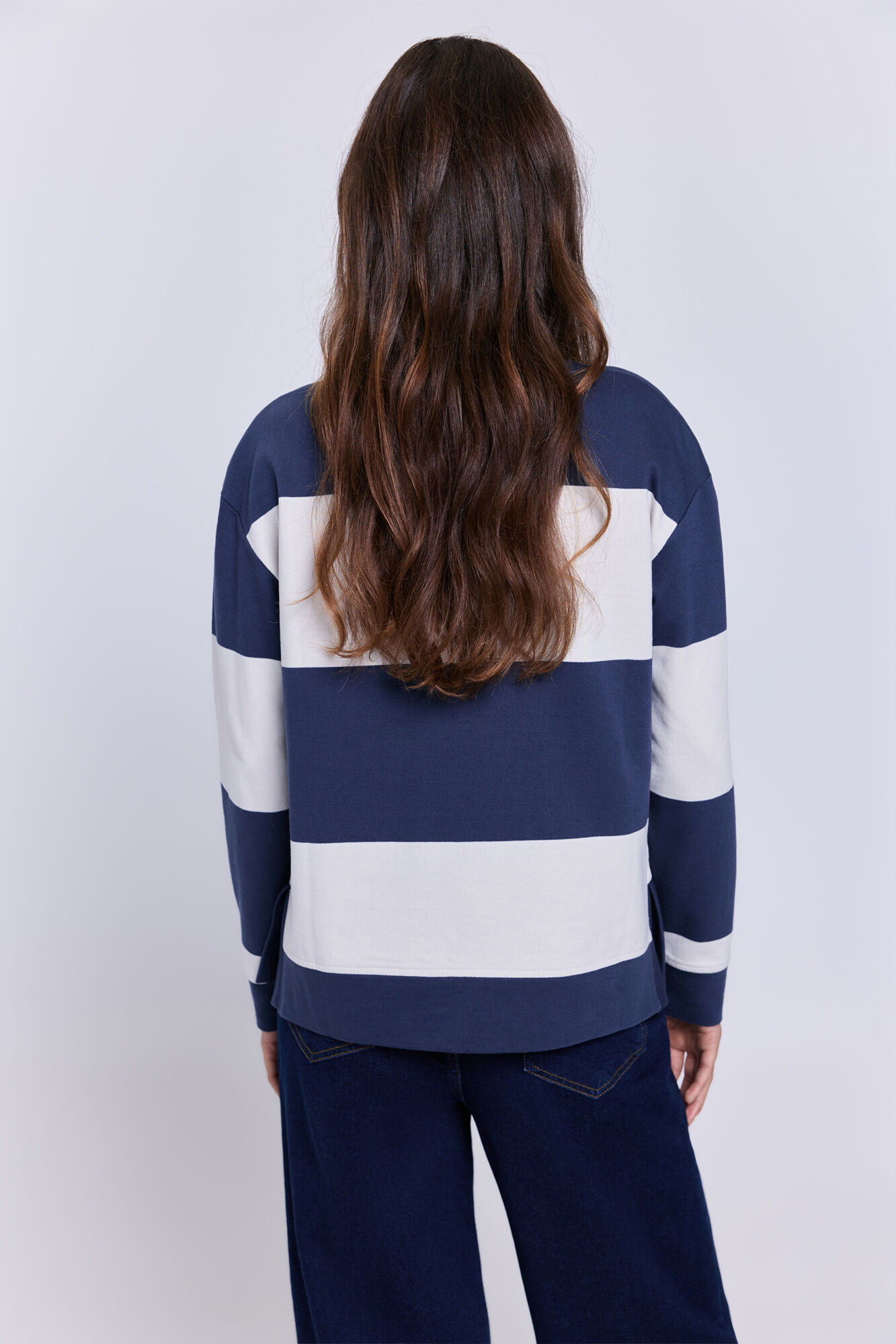 Milano Sudadera de rayas con bordado lurex Navy