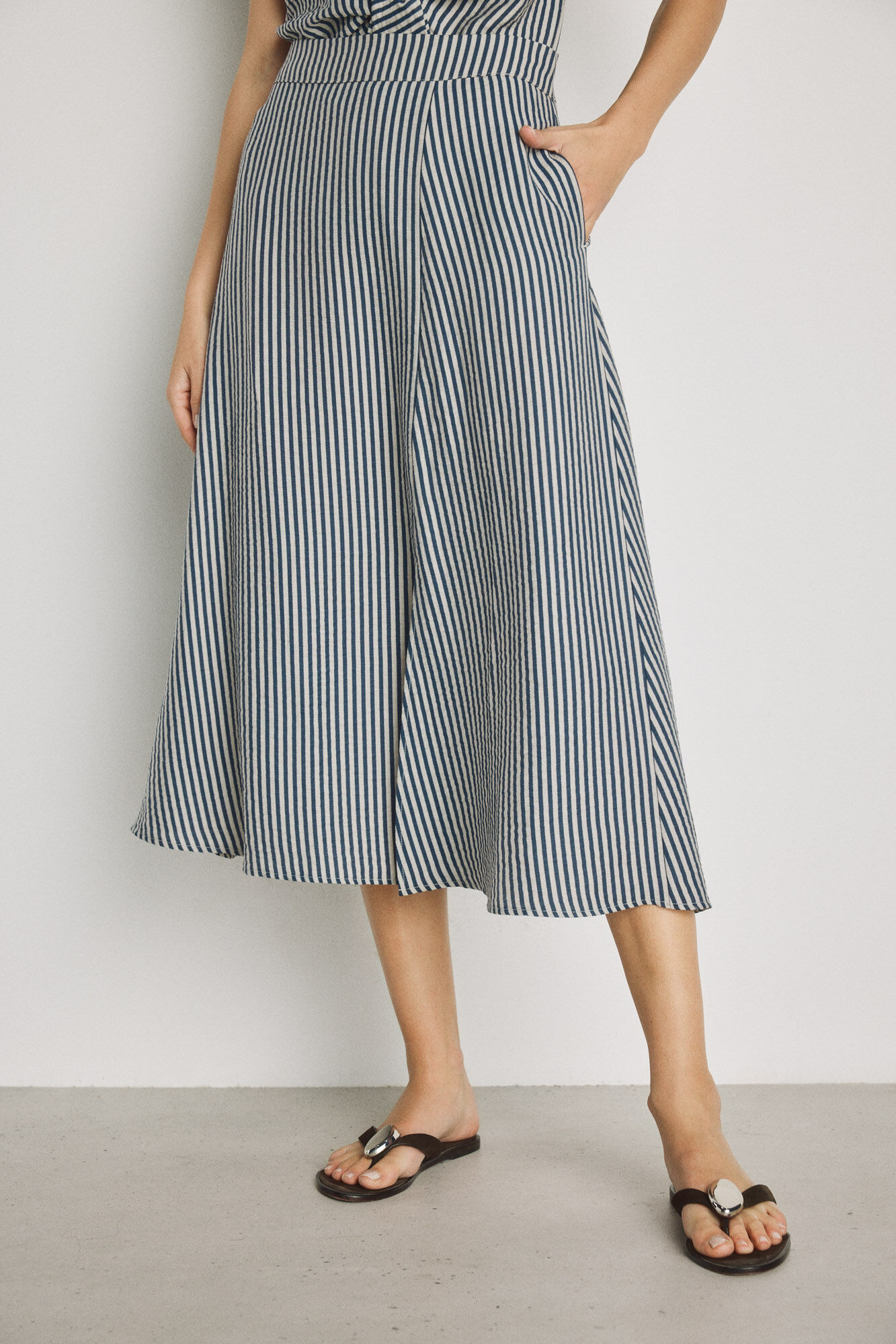 Milano Falda estampada Gris Claro