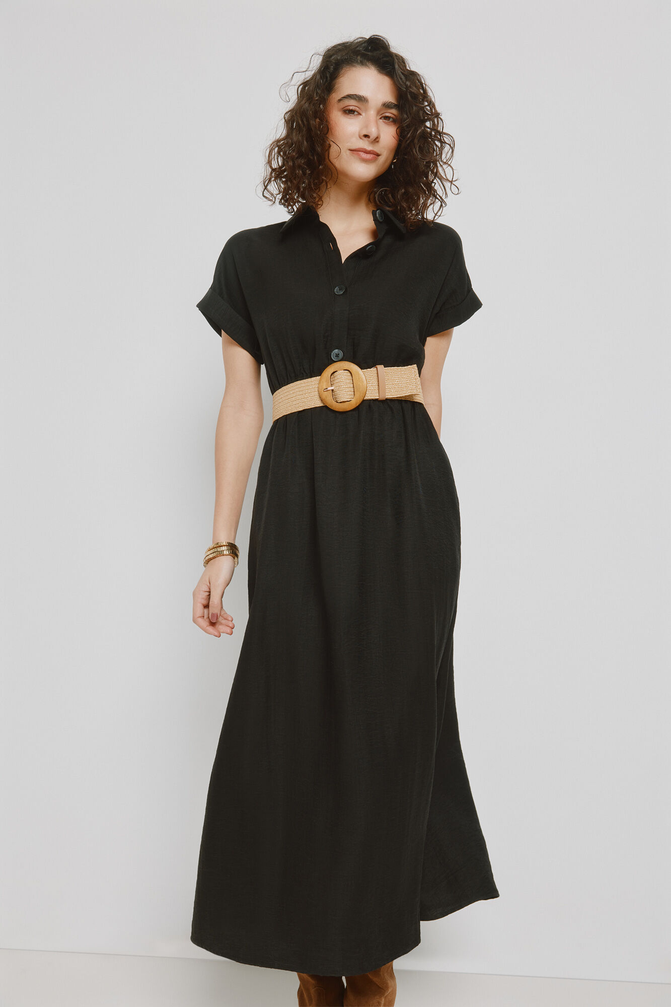 Milano Vestido camisero Negro