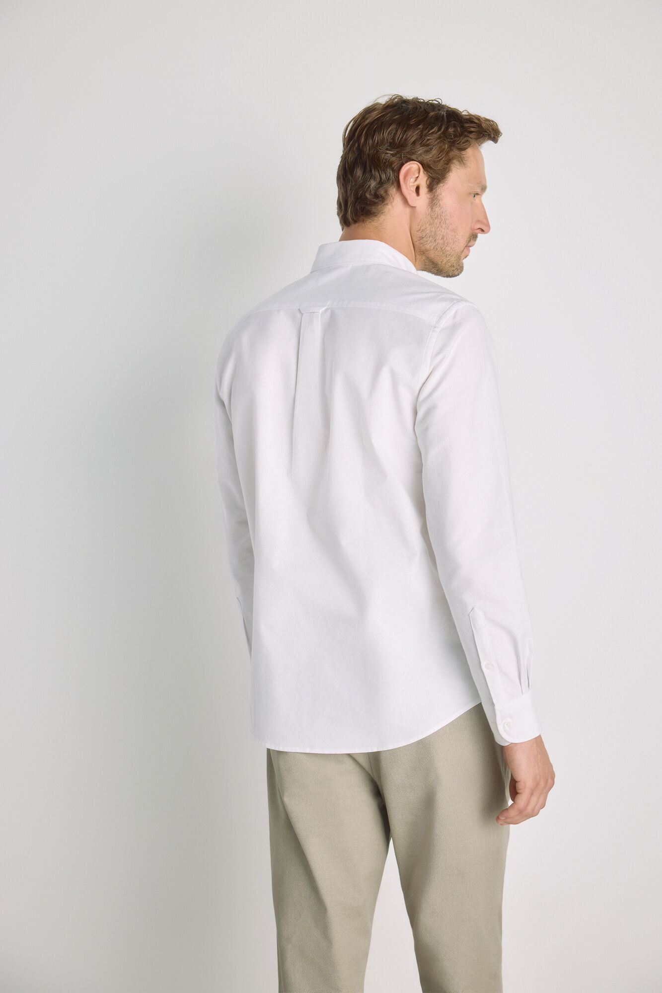 Milano Camisa lisa manga larga Blanco