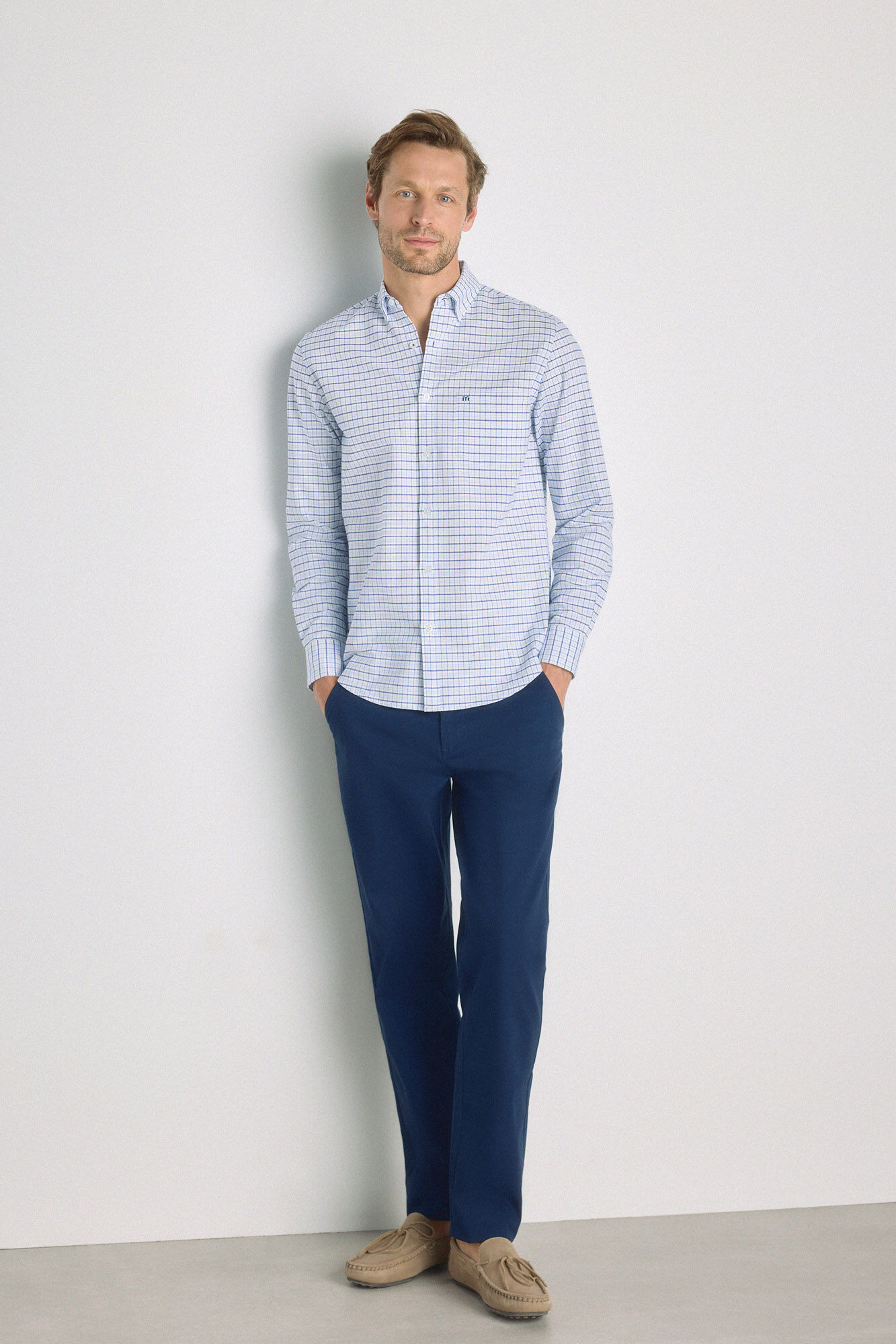Milano Camisa de cuadros manga larga Navy
