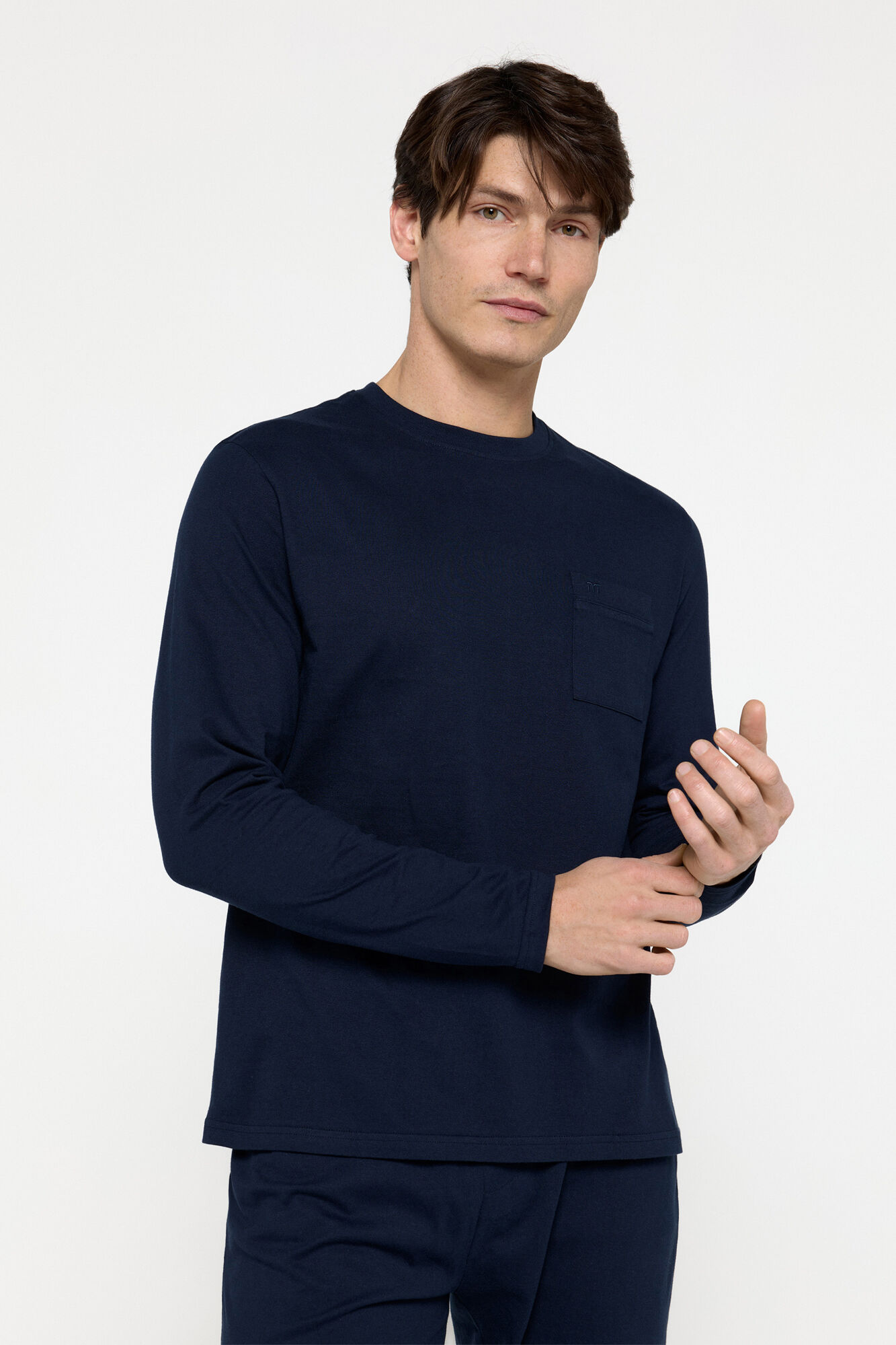 Milano Pijama largo single jersey monocolor Navy