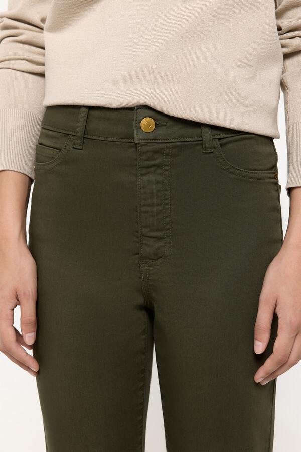 Milano Pantalón Ajustado Kaki Oscuro