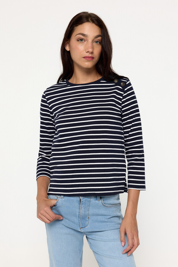 Milano Camiseta rayas tejido heavy cotton Azul