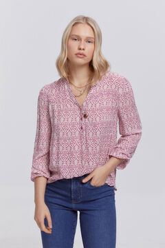 Fifty Outlet Blusa plumeti estampada. natural